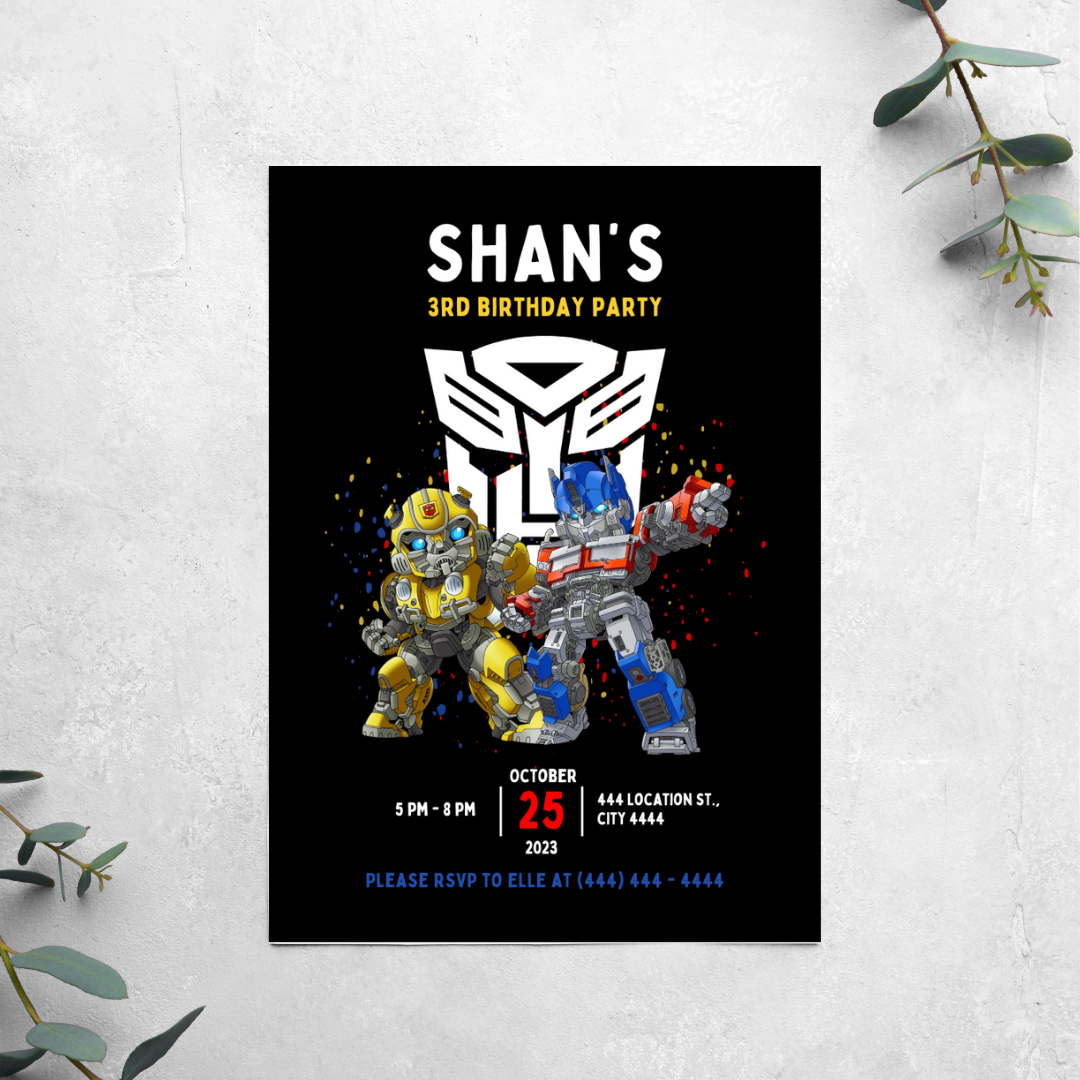 Transformers - Birthday Invitation