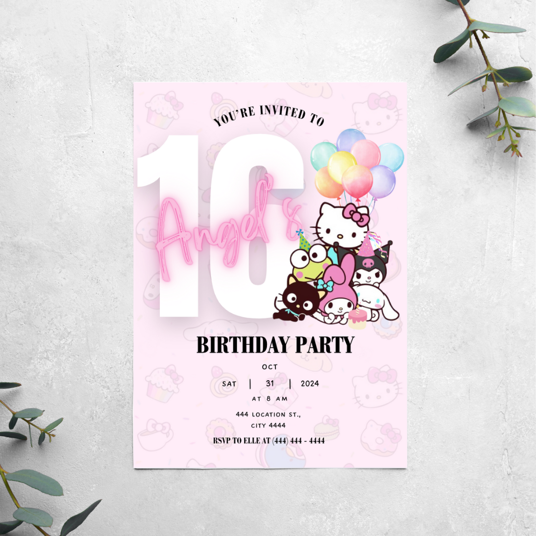 Hello Kitty & Friends - Birthday Invitation