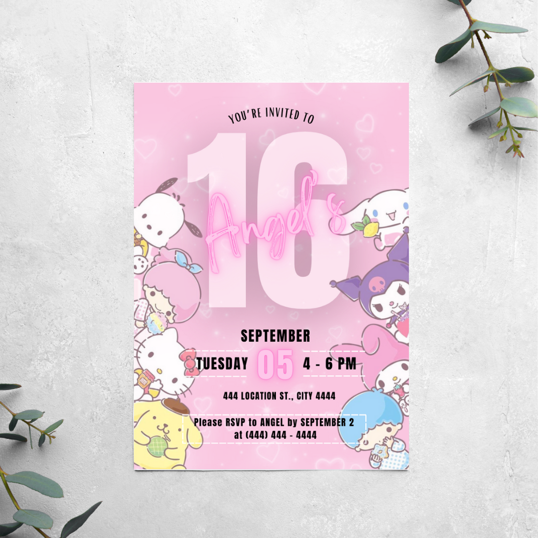 Sanrio - Birthday Invitation