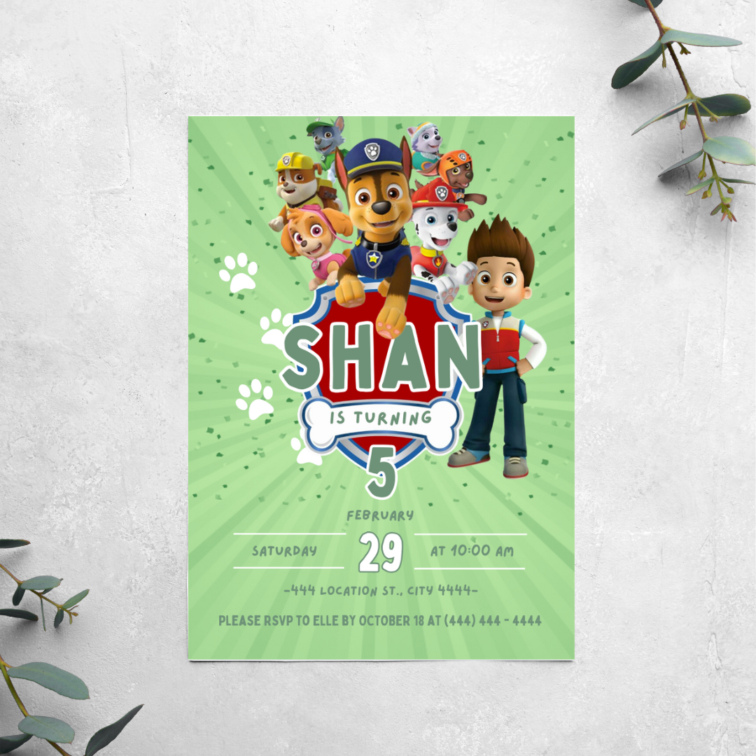 Paw Patrol - Birthday Invitation