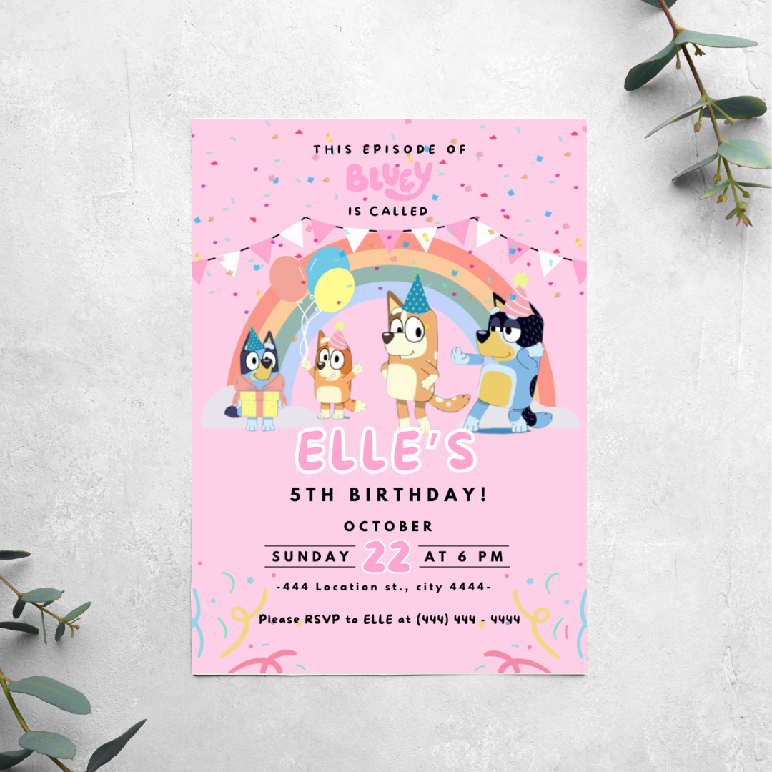 Bluey - Birthday Invitation