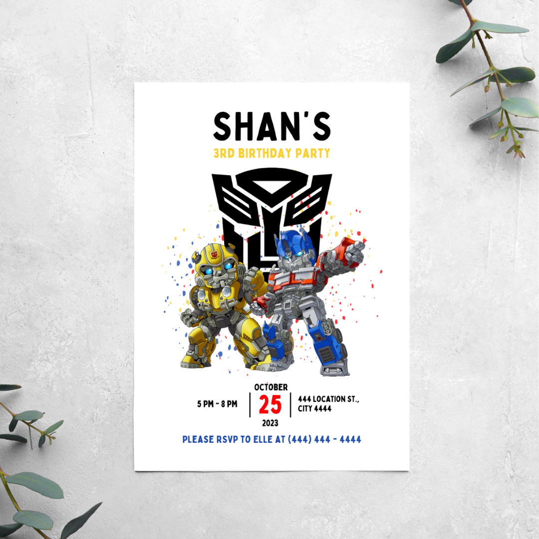 Transformers - Birthday Invitation