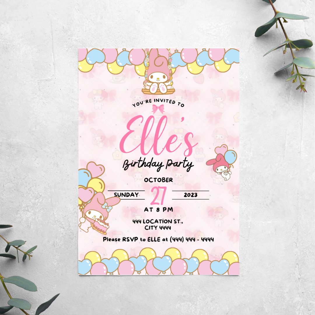 My Melody - Birthday Invitation