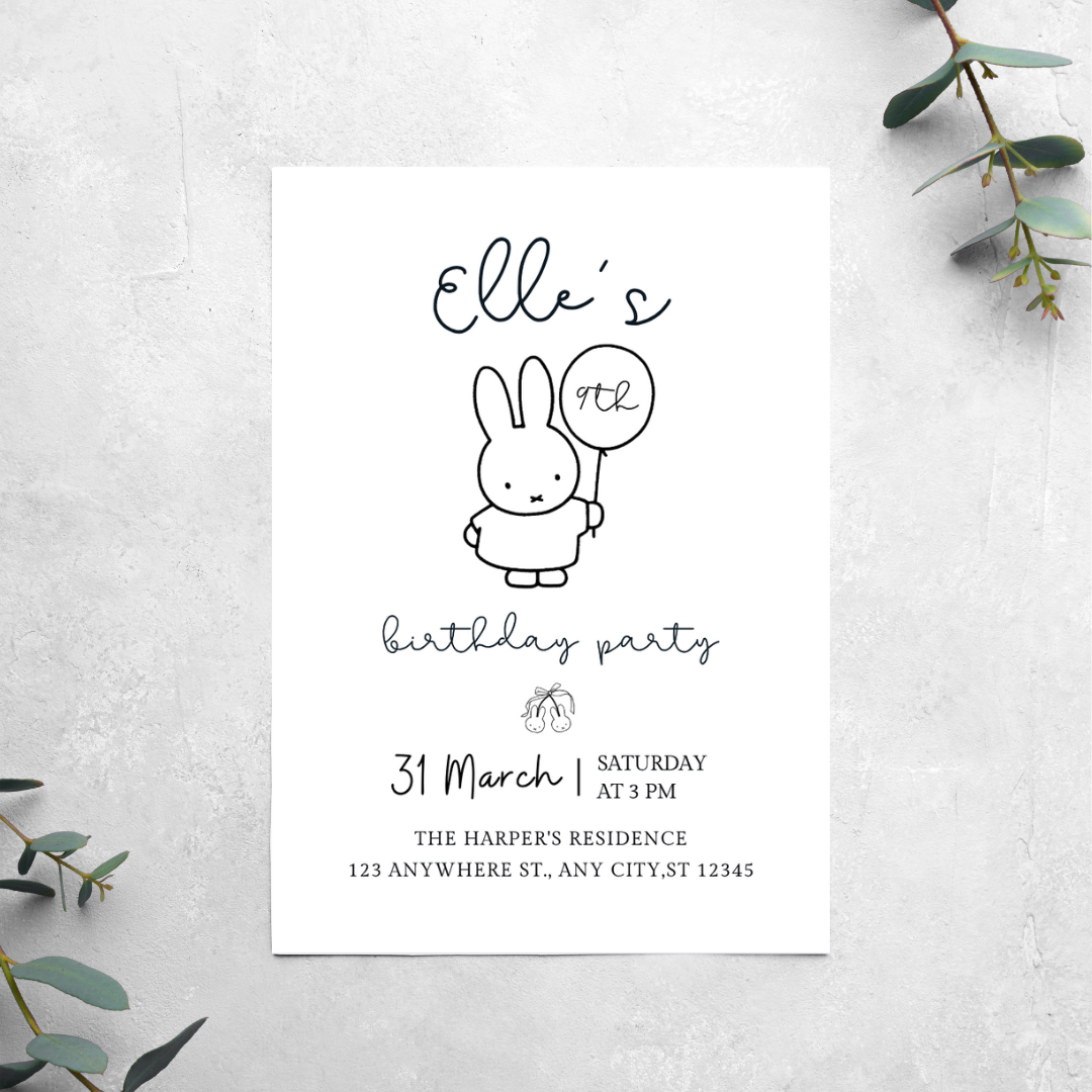 Miffy - Birthday Invitation