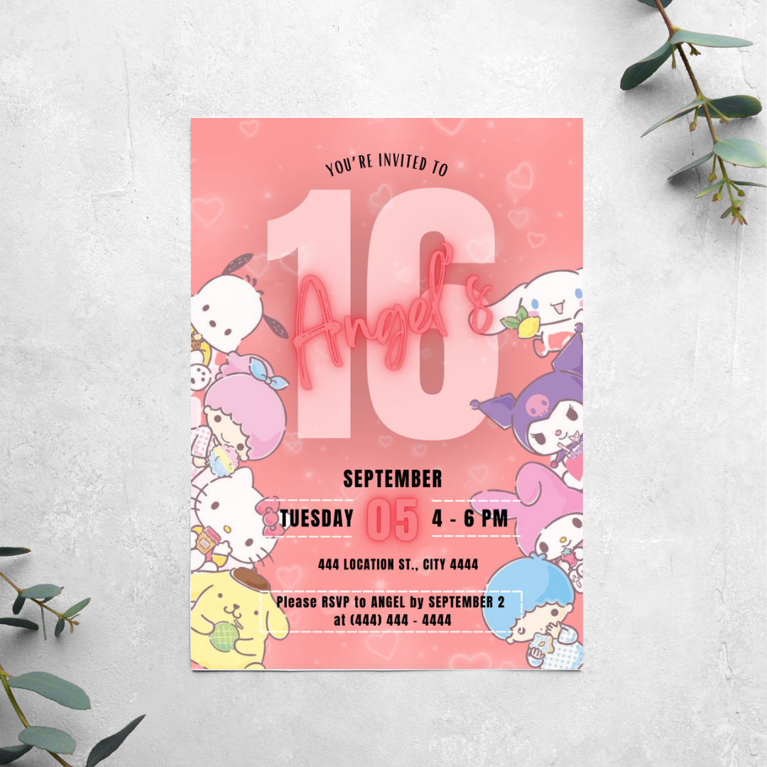 Sanrio - Birthday Invitation