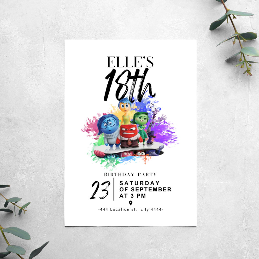 Inside Out - Birthday Invitation