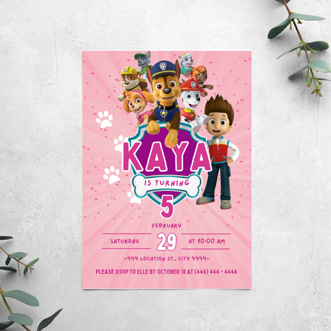 Paw Patrol - Birthday Invitation