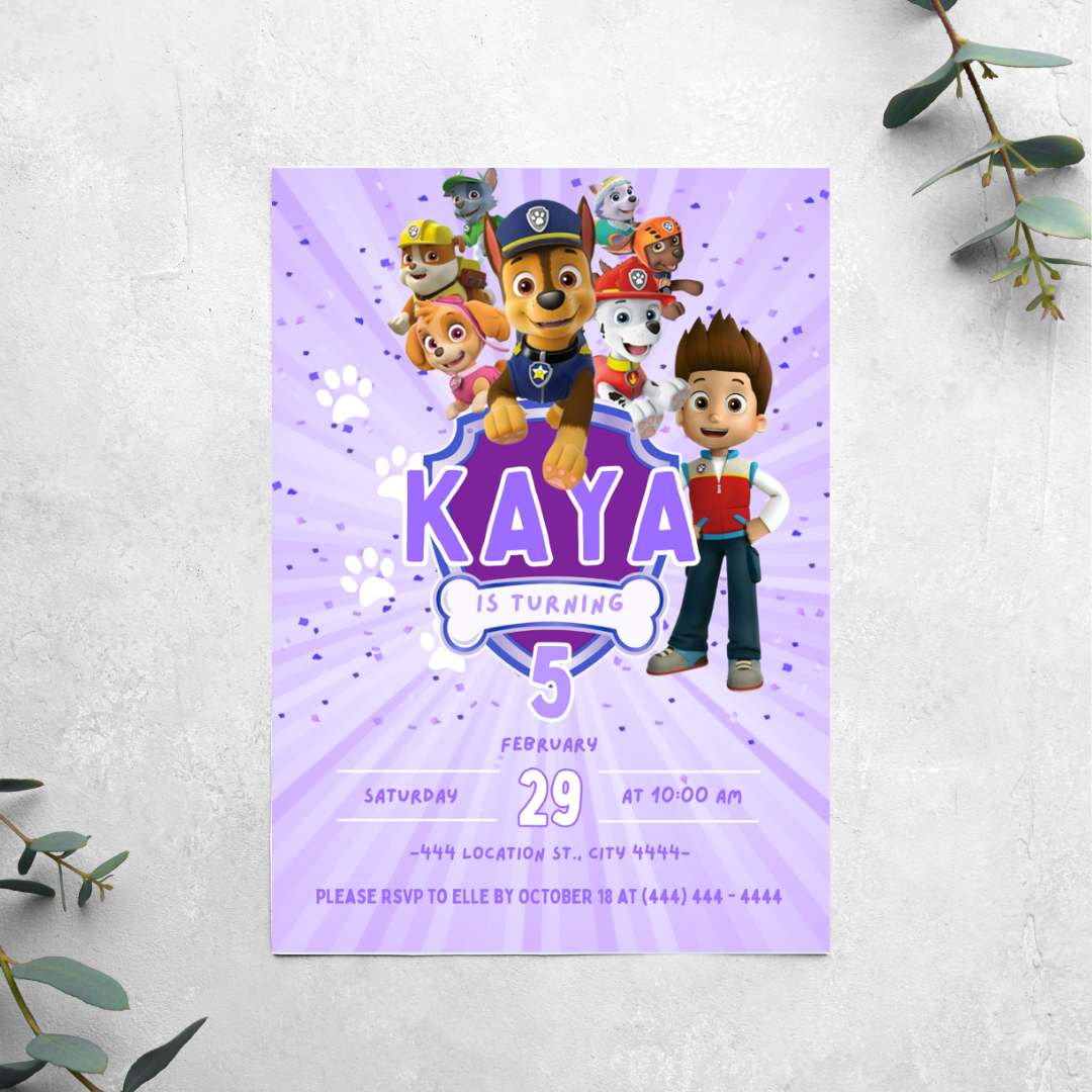 Paw Patrol - Birthday Invitation