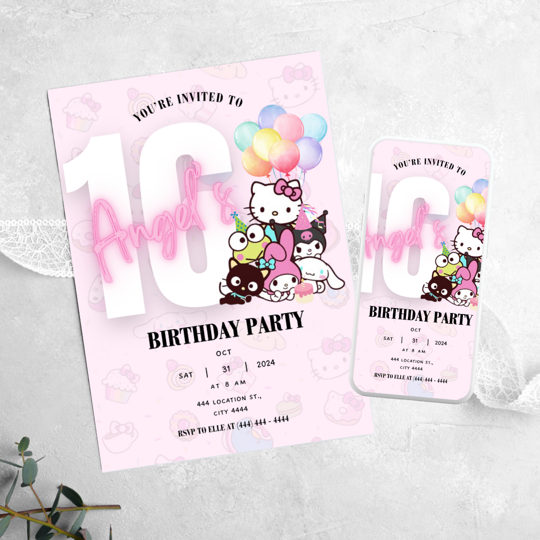 Hello Kitty & Friends - Birthday Invitation