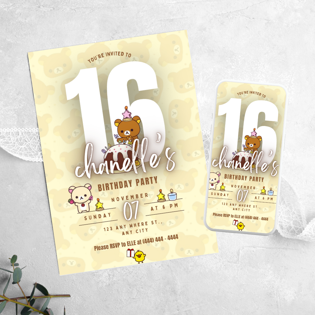 Rilakkuma - Birthday Invitation