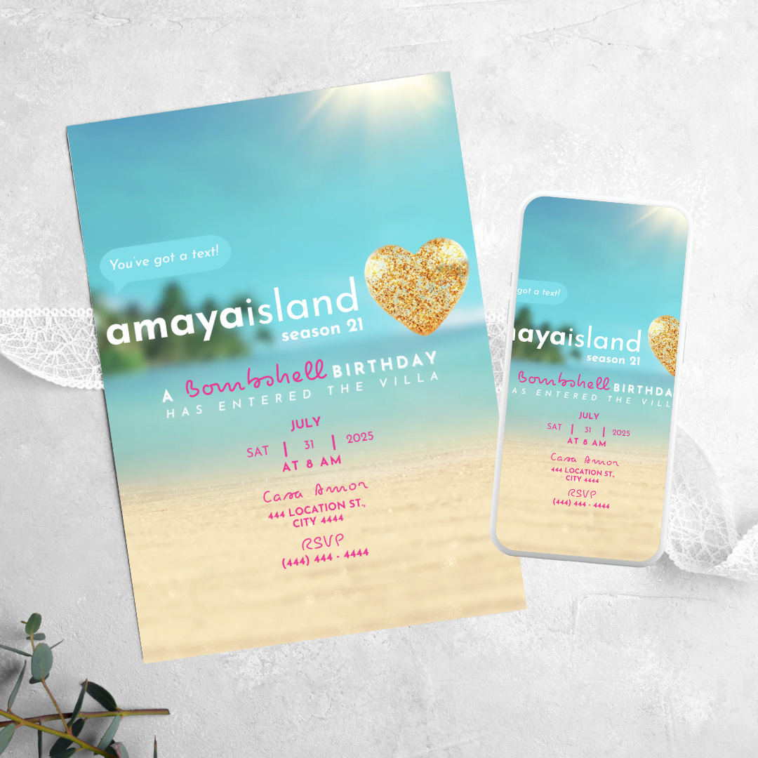Love Island - Birthday Invitation