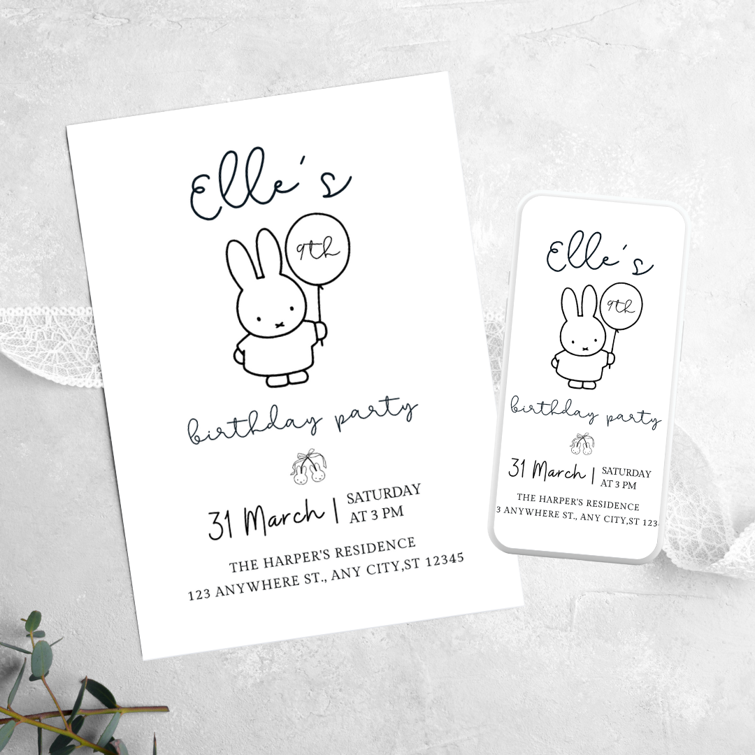 Miffy - Birthday Invitation