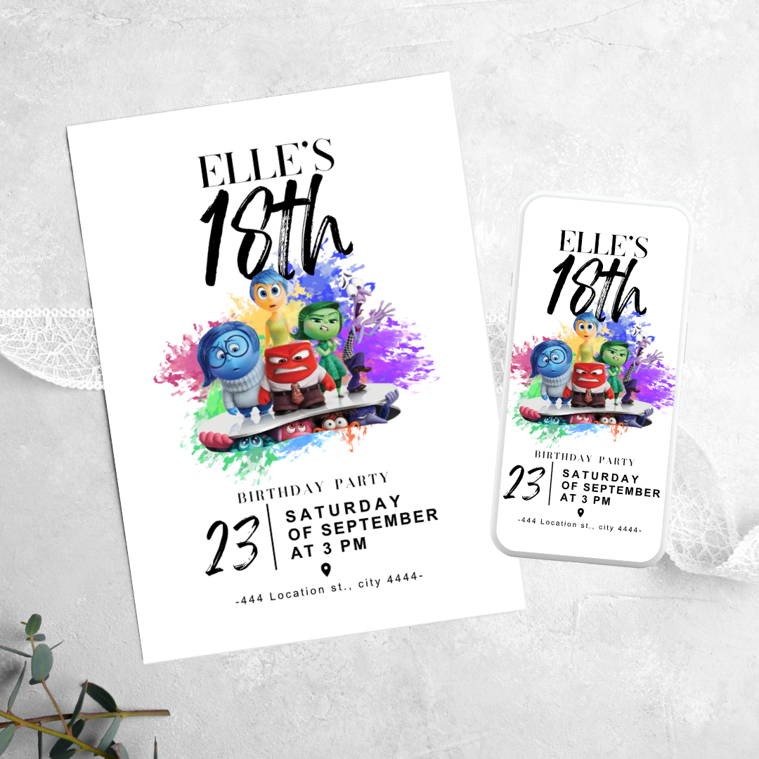 Inside Out - Birthday Invitation