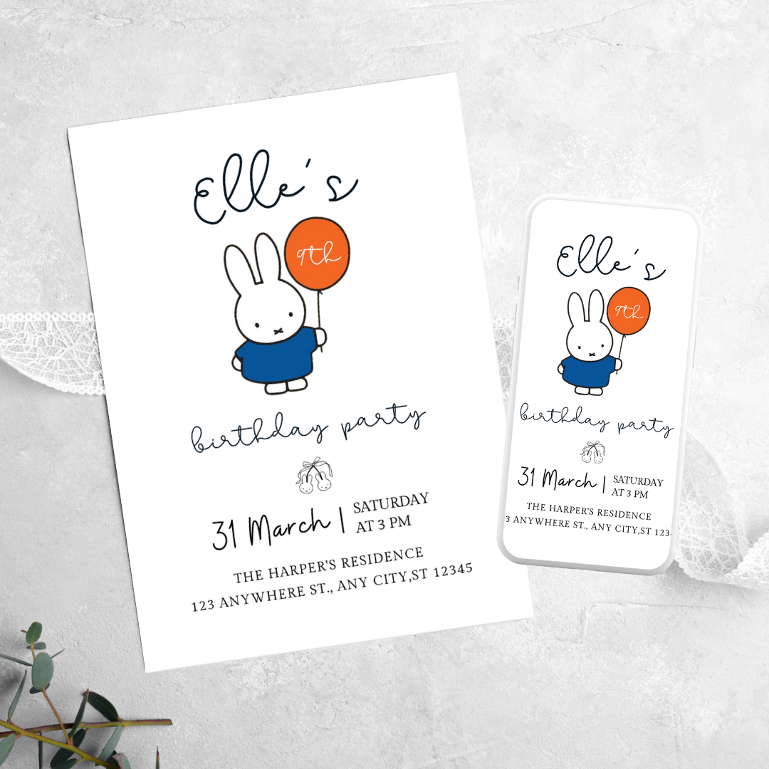 Miffy - Birthday Invitation