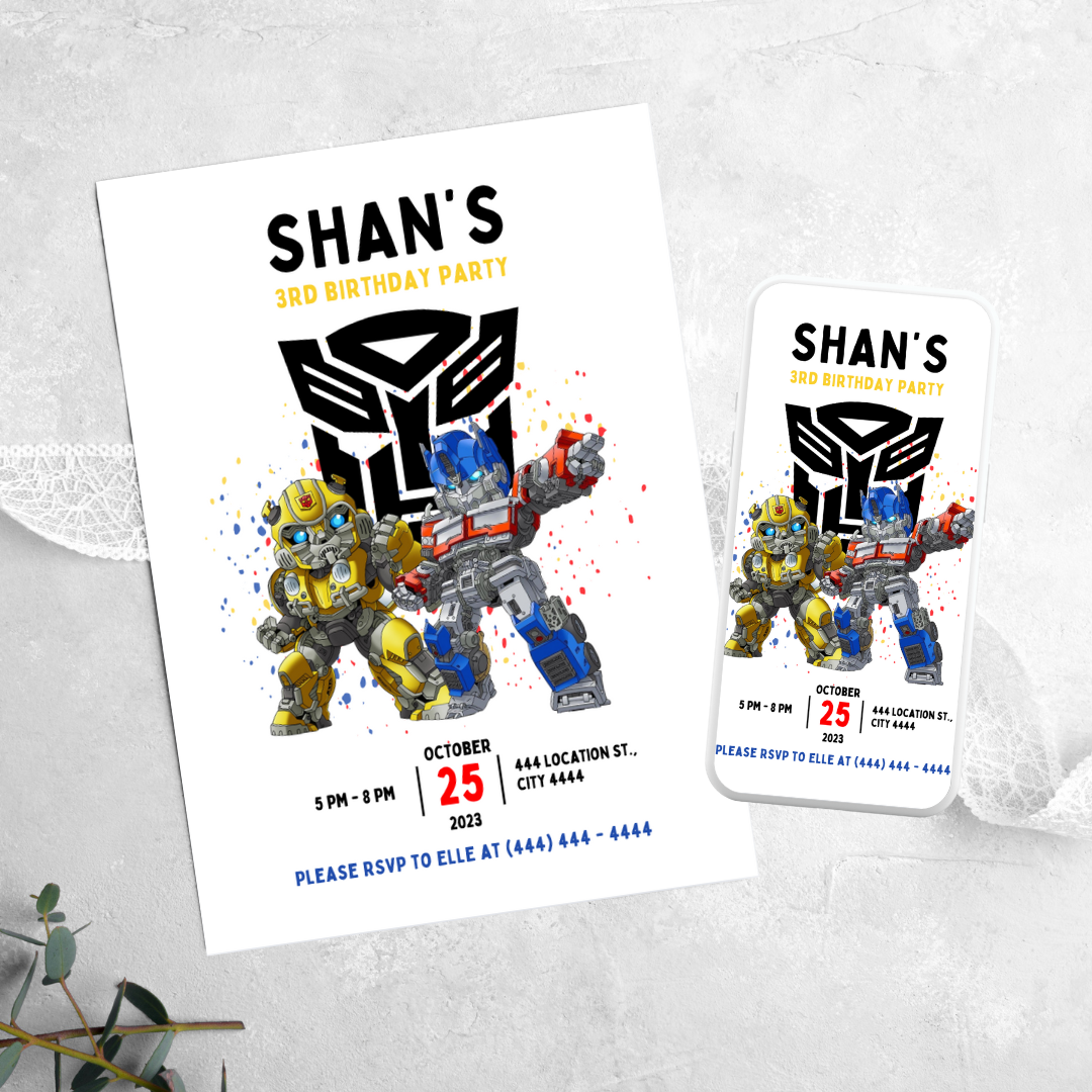 Transformers - Birthday Invitation