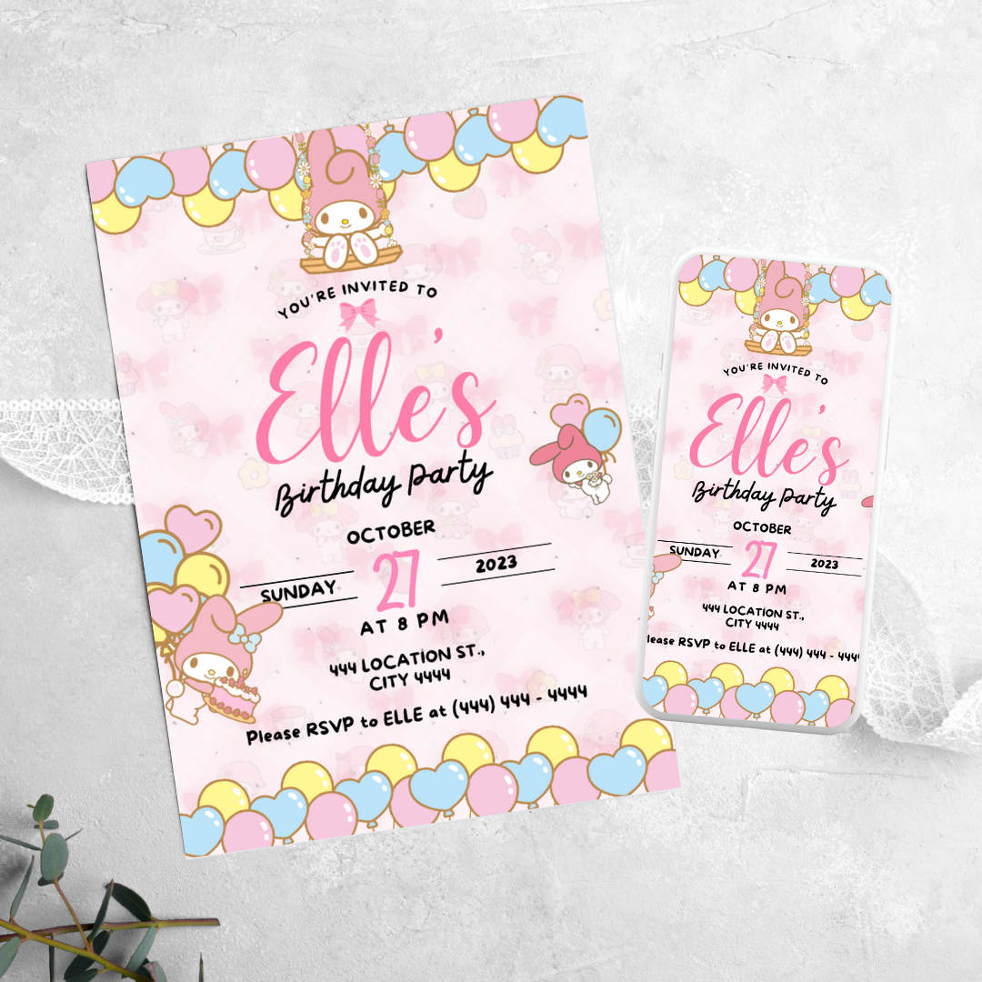 My Melody - Birthday Invitation