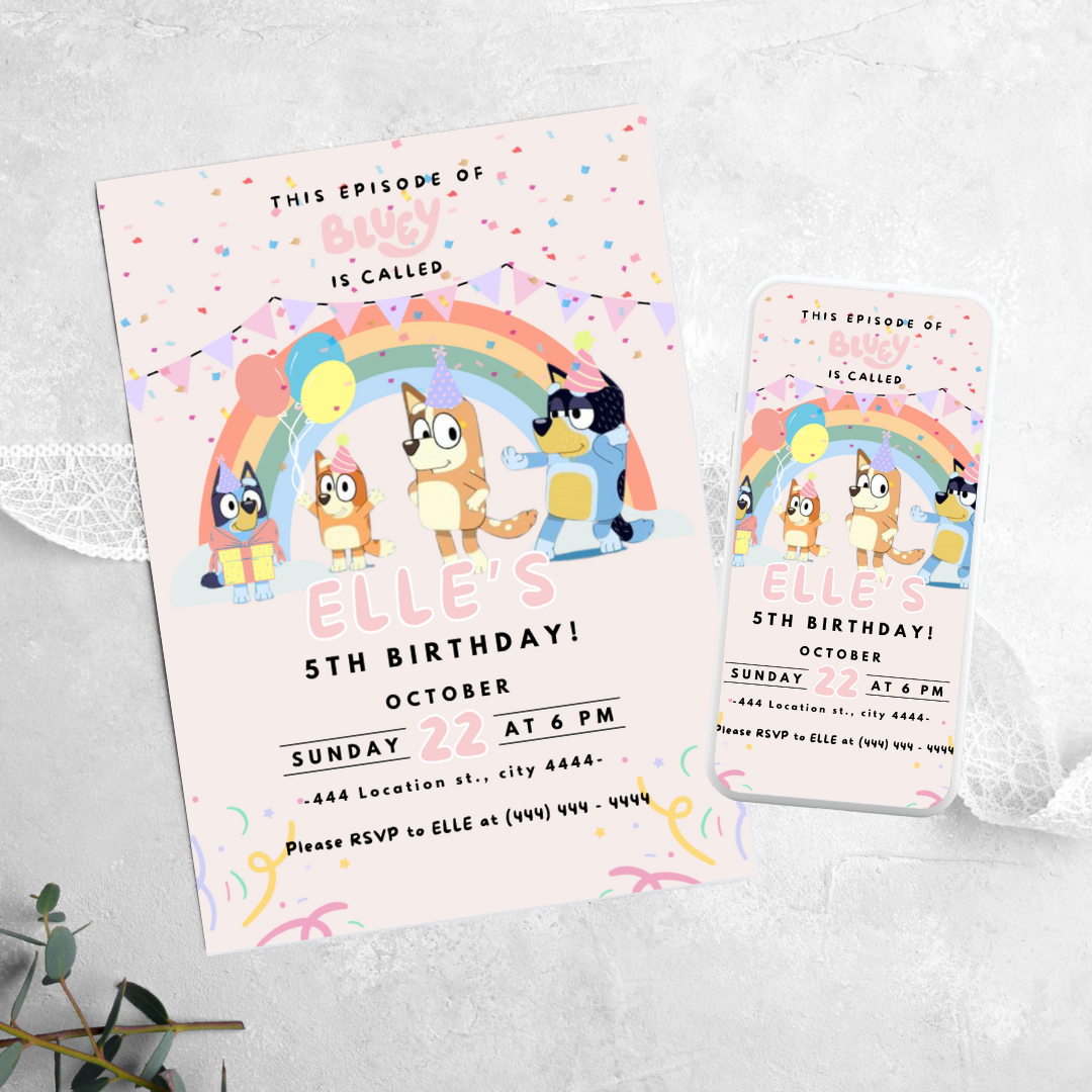Bluey - Birthday Invitation