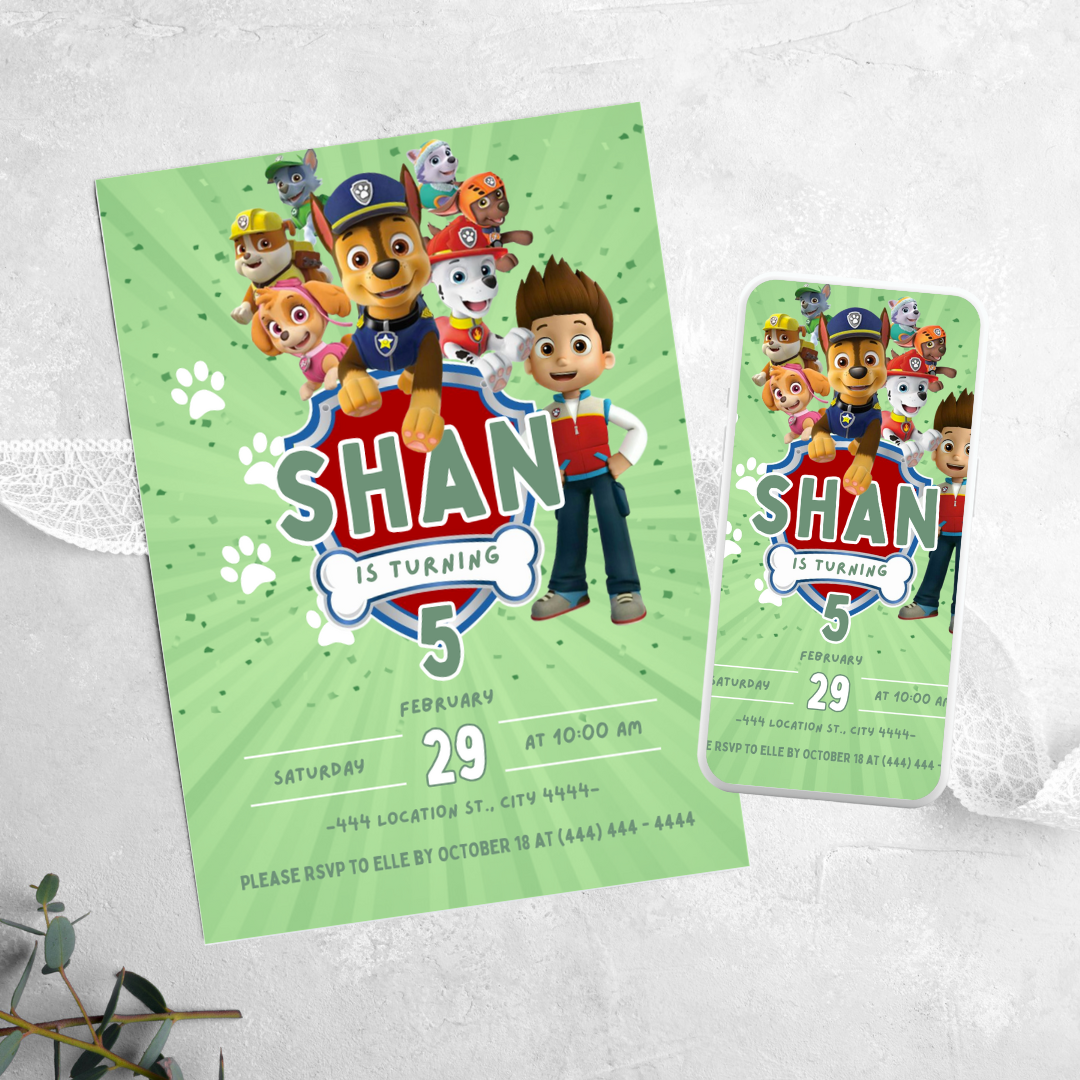 Paw Patrol - Birthday Invitation