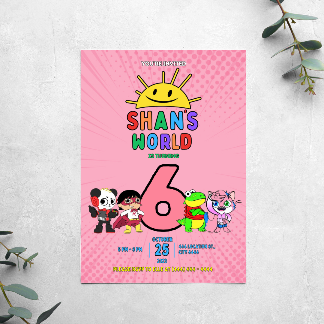 Ryans World - Birthday Invitation