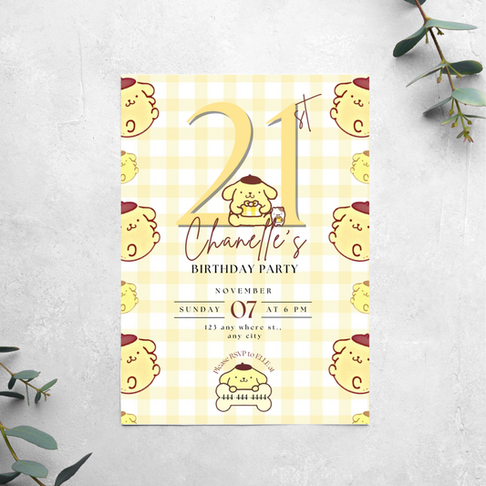 Pompompurin - Birthday Invitation