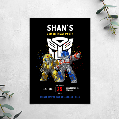 Transformers - Birthday Invitation