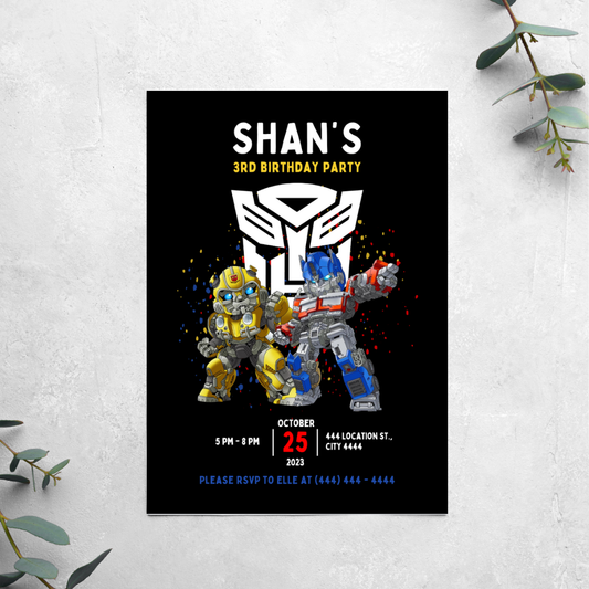 Transformers - Birthday Invitation