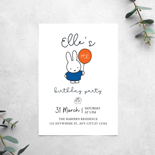 Miffy - Birthday Invitation
