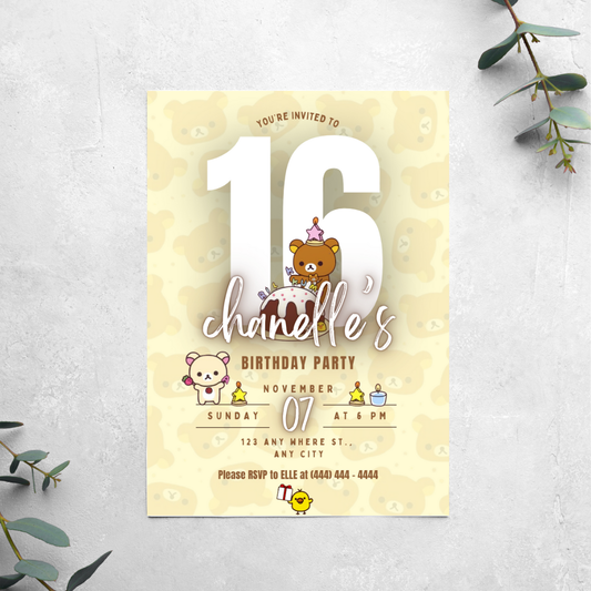Rilakkuma - Birthday Invitation