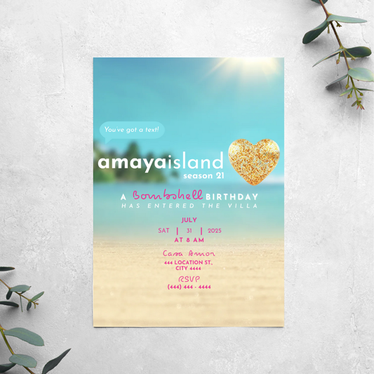 Love Island - Birthday Invitation