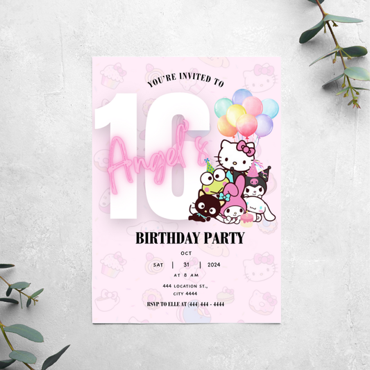 Hello Kitty & Friends - Birthday Invitation