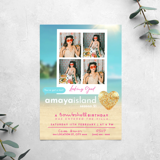 Love Island - Birthday Invitation
