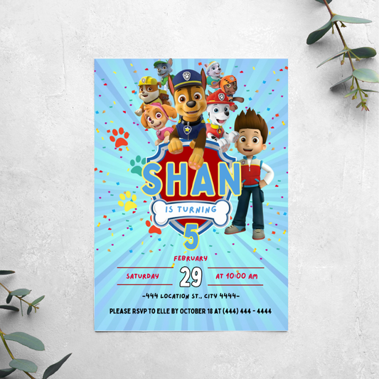 Paw Patrol - Birthday Invitation