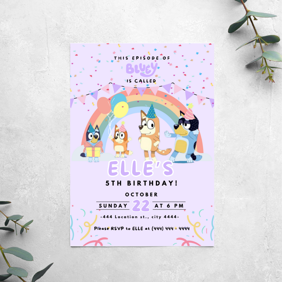 Bluey - Birthday Invitation