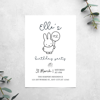Miffy - Birthday Invitation