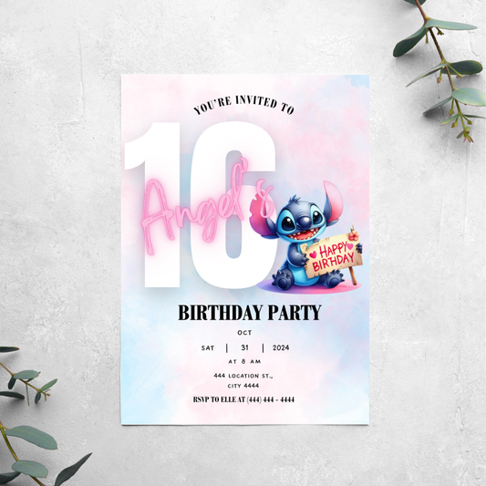 Stitch - Birthday Invitation