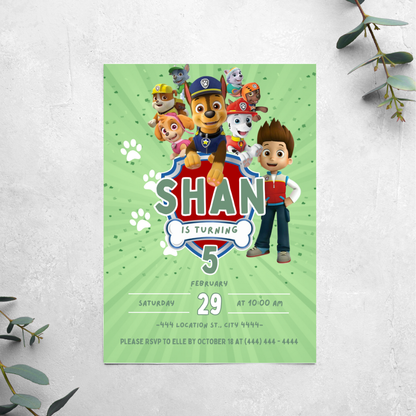 Paw Patrol - Birthday Invitation