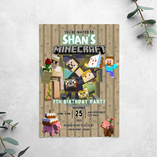 Minecraft - Birthday Invitation