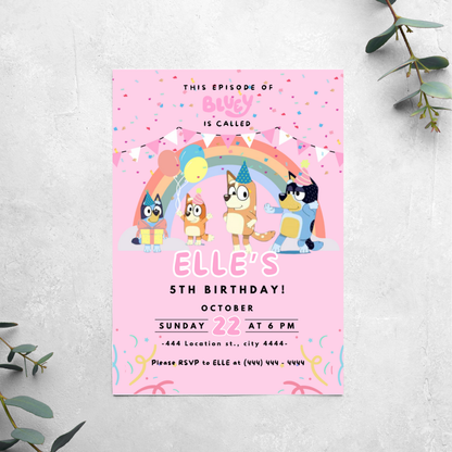 Bluey - Birthday Invitation