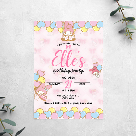 My Melody - Birthday Invitation