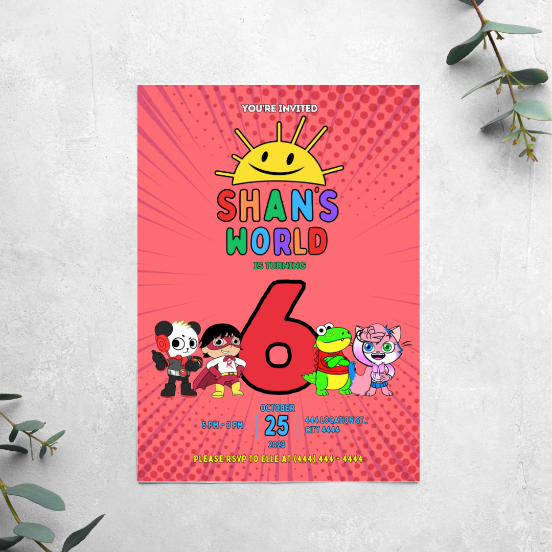 Ryans World - Birthday Invitation