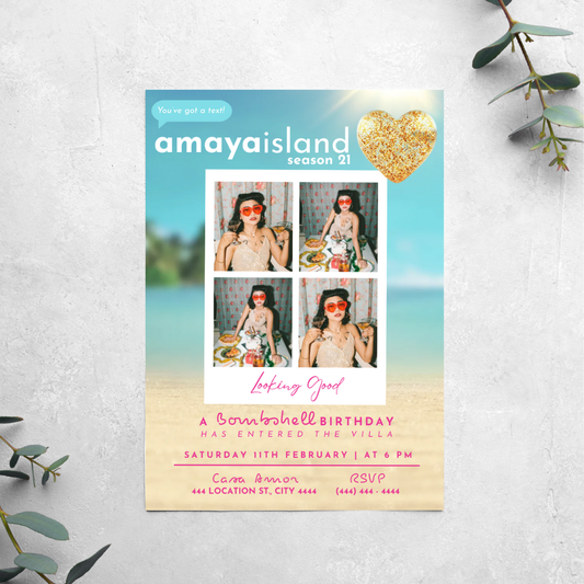 Love Island - Birthday Invitation
