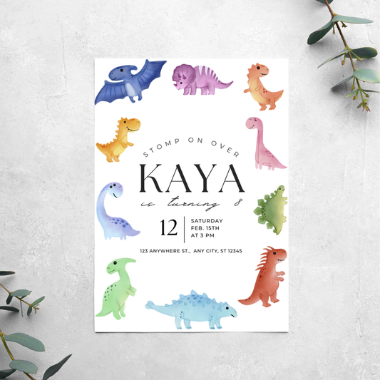 Dinosaur - Birthday Invitation