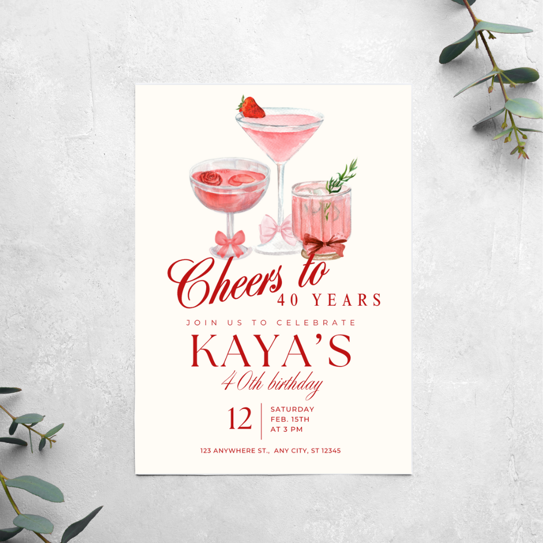 Cocktails - Birthday Invitation