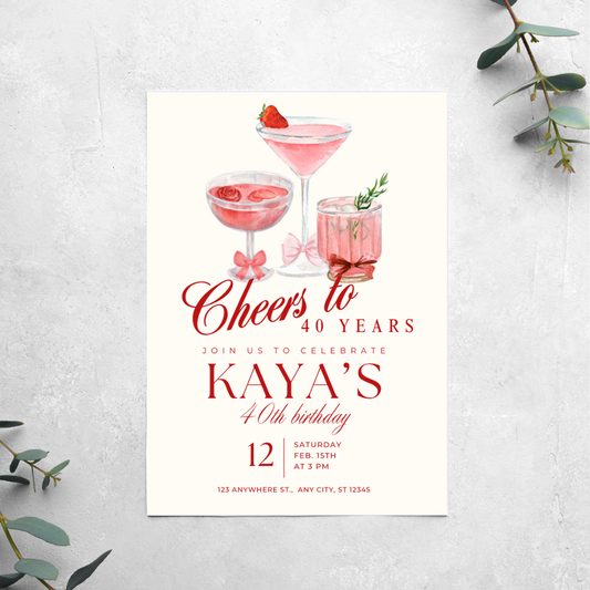 Cocktails - Birthday Invitation