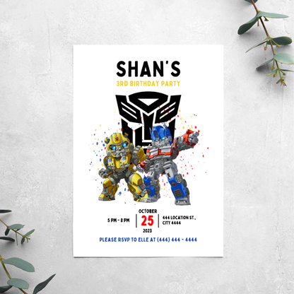 Transformers - Birthday Invitation