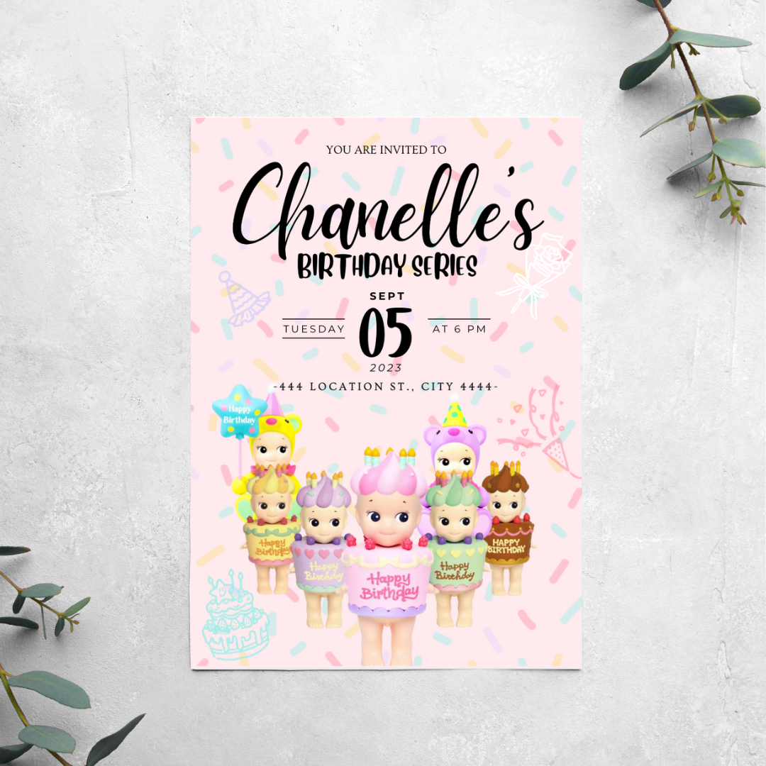 Sonny Angel Cake - Birthday Invitation