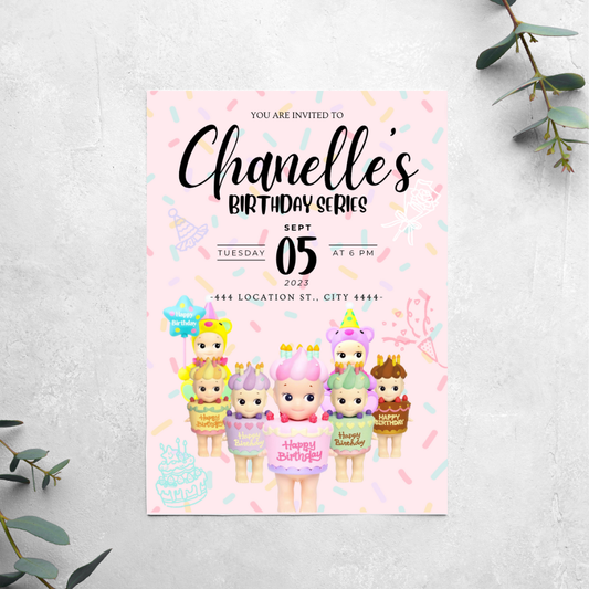 Sonny Angel Cake - Birthday Invitation