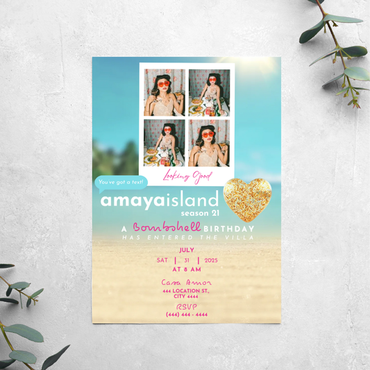 Love Island - Birthday Invitation