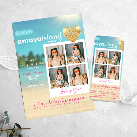 Love Island - Birthday Invitation
