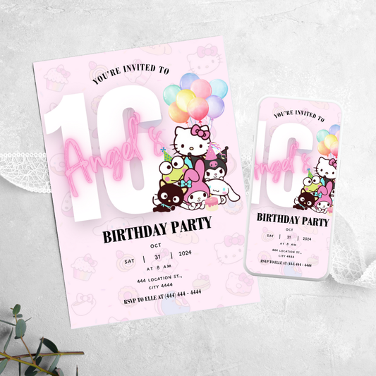 Hello Kitty & Friends - Birthday Invitation